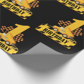 Papier Cadeau Thème de construction de garçon 1er anniversaire (Coin)