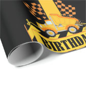 Papier Cadeau Thème de construction de garçon 1er anniversaire (Coin rond)