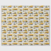 Papier Cadeau Thème de construction Véhicules Motifs cadeaux de (Plat)