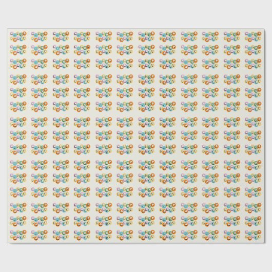 Papier Cadeau Thème de fête d'anniversaire musique pop coréenne (Plat)