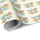Papier Cadeau Thème de fête d'anniversaire musique pop coréenne (Coin rond)