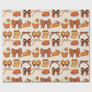 Papier Cadeau Thème de fête de Thanksgiving