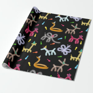 Papier Cadeau Thème de fête pour enfants Animaux en ballons