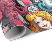 Papier Cadeau Thème de la soirée thé Alice rose (Coin rond)