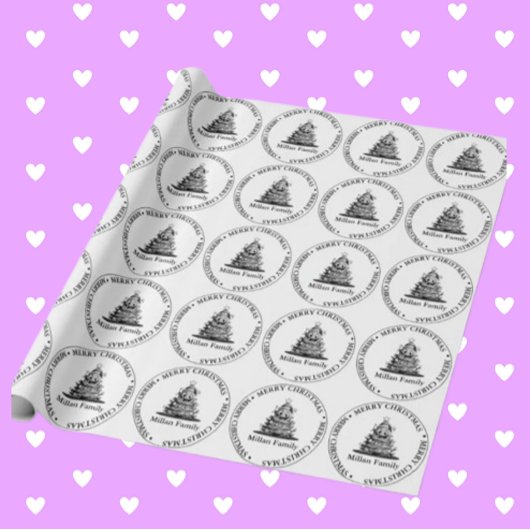 Papier Cadeau Thème de l'arbre de Noël