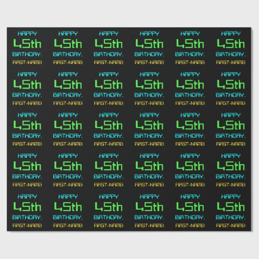 Papier Cadeau Thème de l'informatique numérique amusante 45ème a (Plat)