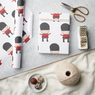 Papier Cadeau Thème de Londres Garde royale