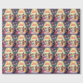 Papier Cadeau Thème de masquerade d'anniversaire mignon (Plat)