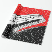 Papier Cadeau Thème de musique rouge et noire (Déroulé)