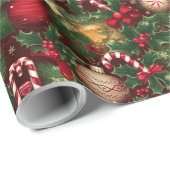 Papier Cadeau Thème de Noël (Coin rond)