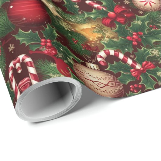 Papier Cadeau Thème de Noël (Coin rond)