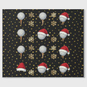 Papier Cadeau Thème de Noël de golf (Plat)