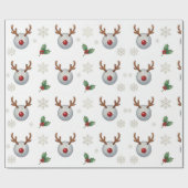Papier Cadeau Thème de Noël de golf (Plat)