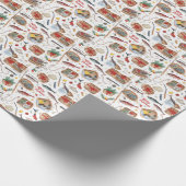 Papier Cadeau Thème de Noël de pêche (Coin)
