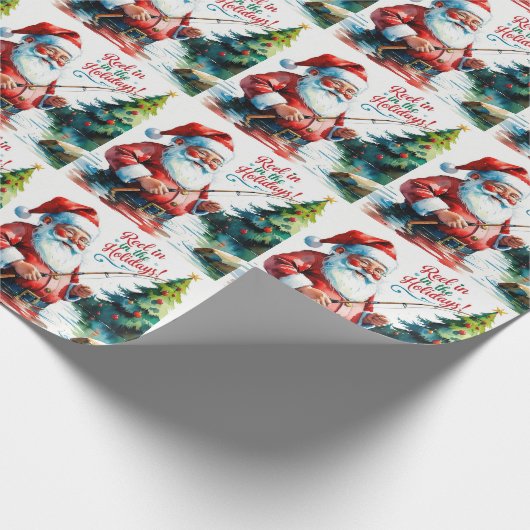Papier Cadeau Thème de Noël de pêche (Coin)