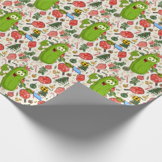 Papier Cadeau Thème de Noël de Pickleball (Coin)