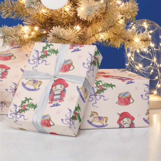 Papier Cadeau Thème de noël des noisettes (Vacances)