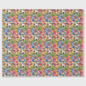 Papier Cadeau Thème de Noël du football (Plat)