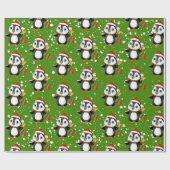 Papier Cadeau Thème de Noël "Funny Pingouin" (Plat)