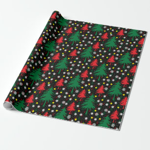 Papier Cadeau Thème de Noël noir