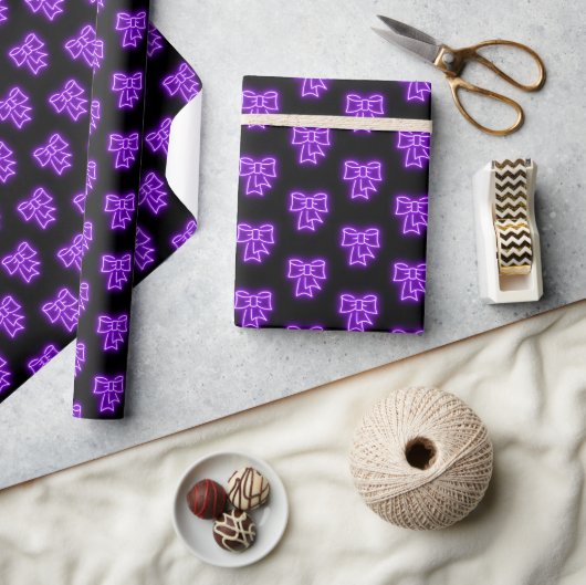Papier Cadeau Thème de Noël "Purple Bow" (Artisanat)