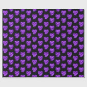 Papier Cadeau Thème de Noël "Purple Bow" (Plat)