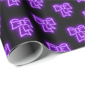 Papier Cadeau Thème de Noël "Purple Bow" (Coin rond)