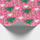 Papier Cadeau Thème de Noël rose (Coin)
