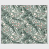 Papier Cadeau Thème de Noël Symboles de vacances motifs (Plat)