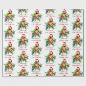 Papier Cadeau Thème de Noël tropical Texte Rétro (Plat)