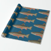 Papier Cadeau Thème de pêche à l'omble de fontaine (Déroulé)
