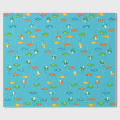 Papier Cadeau Thème de poisson Baby shower de pêche pour pêcheur (Plat)