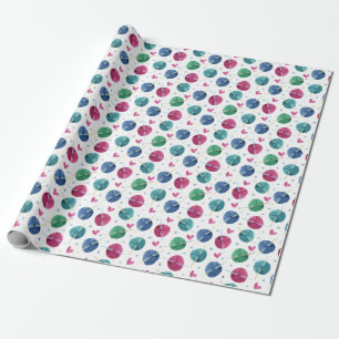 Papier Cadeau thème de tricot, aquarelle motif sans couture.