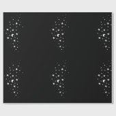 Papier Cadeau Thème des étoiles blanches célestes (Plat)