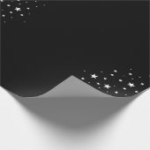 Papier Cadeau Thème des étoiles blanches célestes (Coin)