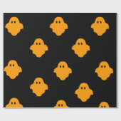 Papier Cadeau Thème d'Halloween du fantôme orange (Plat)
