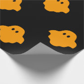 Papier Cadeau Thème d'Halloween du fantôme orange (Coin)