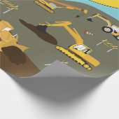 Papier Cadeau Thème du site des camions de construction (Coin)