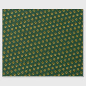 Papier Cadeau Thème Empreinte de patte or (Plat)