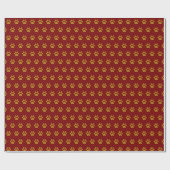 Papier Cadeau Thème Empreinte de patte or (Plat)