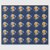 Papier Cadeau Thème Espace Aquarelle (Plat)