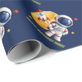 Papier Cadeau Thème Espace Aquarelle (Coin rond)