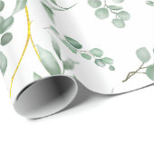 Papier Cadeau Thème Eucalyptus papier mariage (Coin rond)