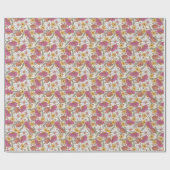 Papier Cadeau Thème fleur sauvage Fille Anniversaire (Plat)