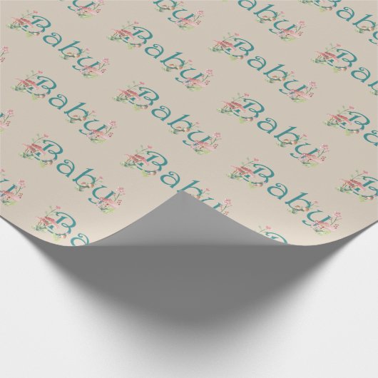 Papier Cadeau Thème Forêt Whimsical avec Baby shower Champignons (Coin)