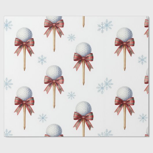 Papier Cadeau Thème Golf Noël (Plat)