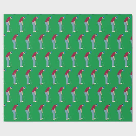 Papier Cadeau Thème Golf Putting (Plat)