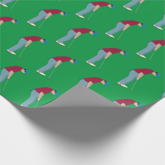 Papier Cadeau Thème Golf Putting (Coin)