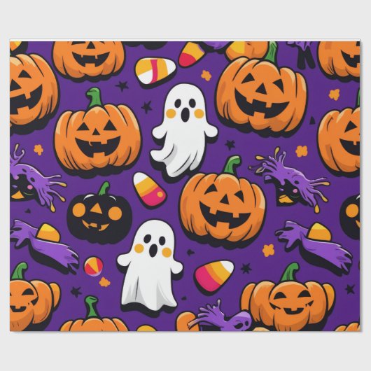 Papier Cadeau Thème Halloween (Plat)