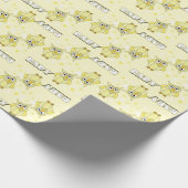 Papier Cadeau Thème jaune de baby shower de hibou de point de (Coin)